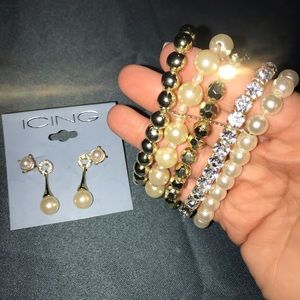 Earrings and bracelet